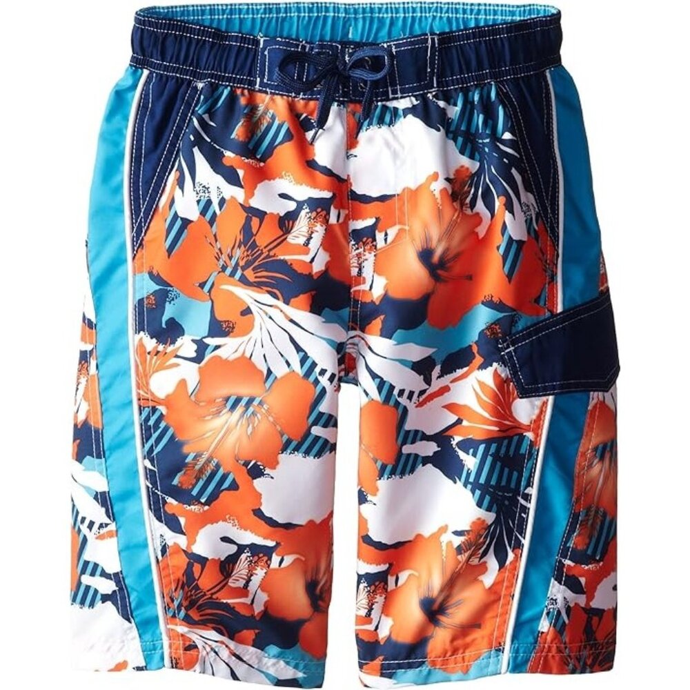 Boys' Tropical Short, Orange, Size 10/12